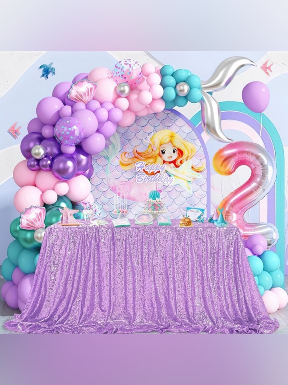 Purple Sequin Tablecloth